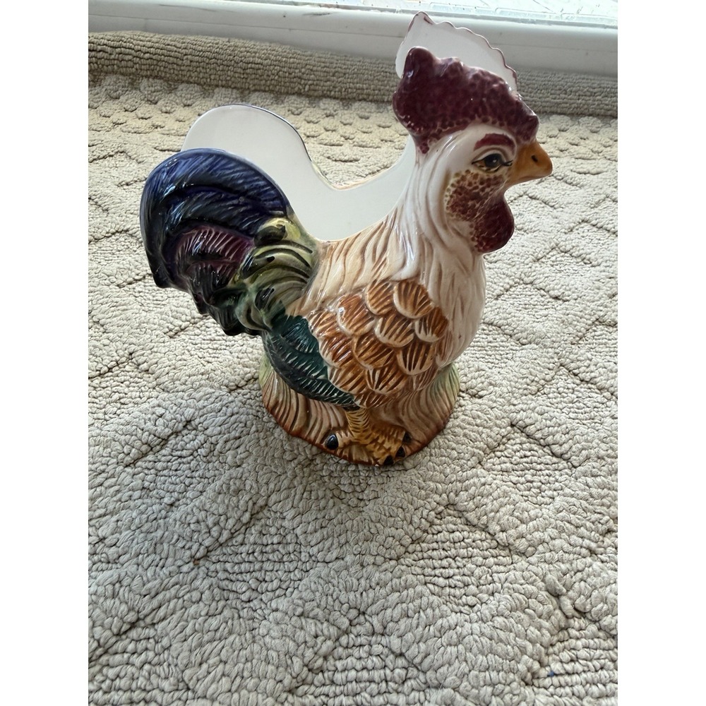 VINTAGE HEARTFELT KITCHEN CREATIONS ROOSTER CHICKEN NAPKIN HOLDER YOUNG'S INC.